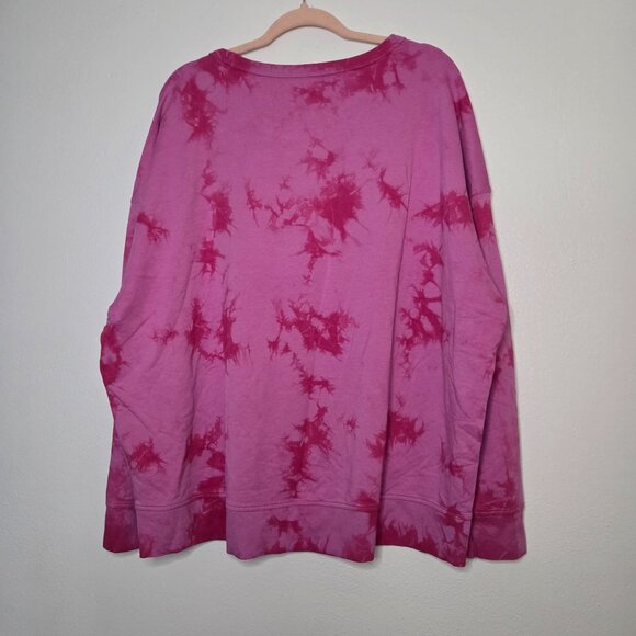 Terra & Sky Plus 2X Tie Dye Pink Shorts and Sweatshirt Set 2-Piece - Picture 4 of 12